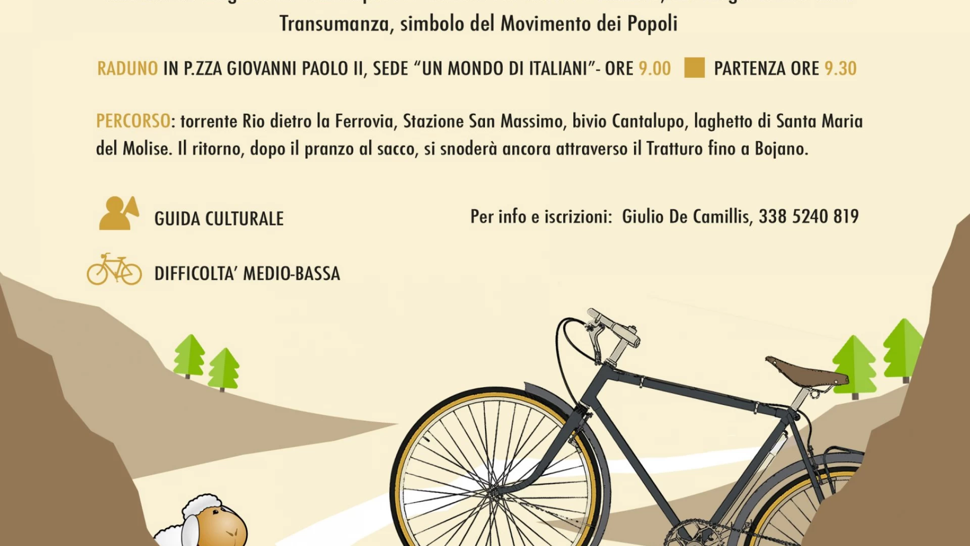 Pedalando tra le culture. Sabato 20 ottobre a Bojano la passeggiata lungo le vie dell’acqua.