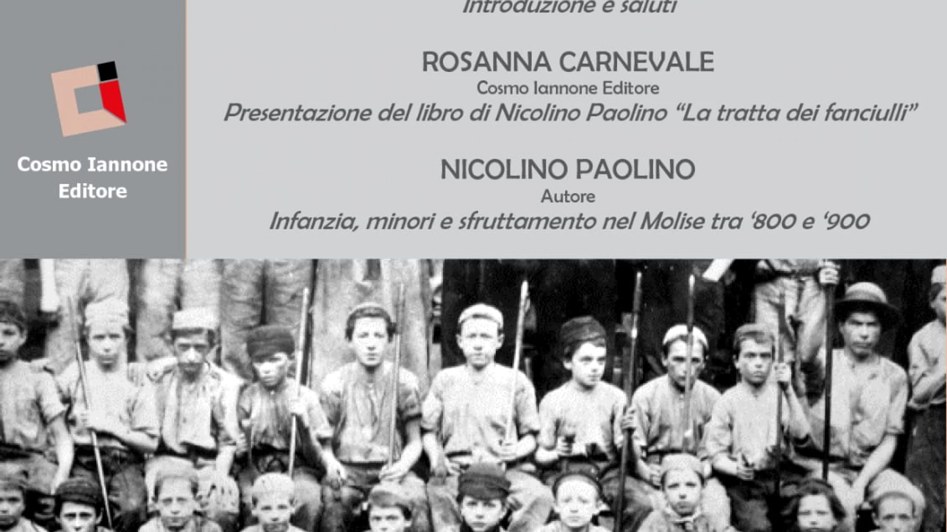 Isernia: il Rotary discute di infanzia, minori e sfruttamento nel Molise tra ottocento e novecento.