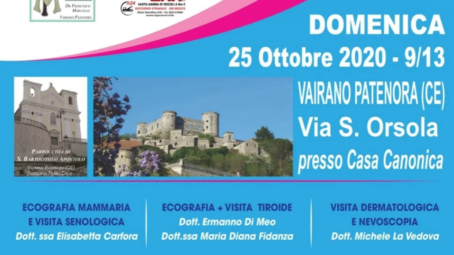 Angela Serra Caserta/Benevento, riprendono il 25 ottobre da Vairano Patenora “Le Domeniche della Prevenzione”