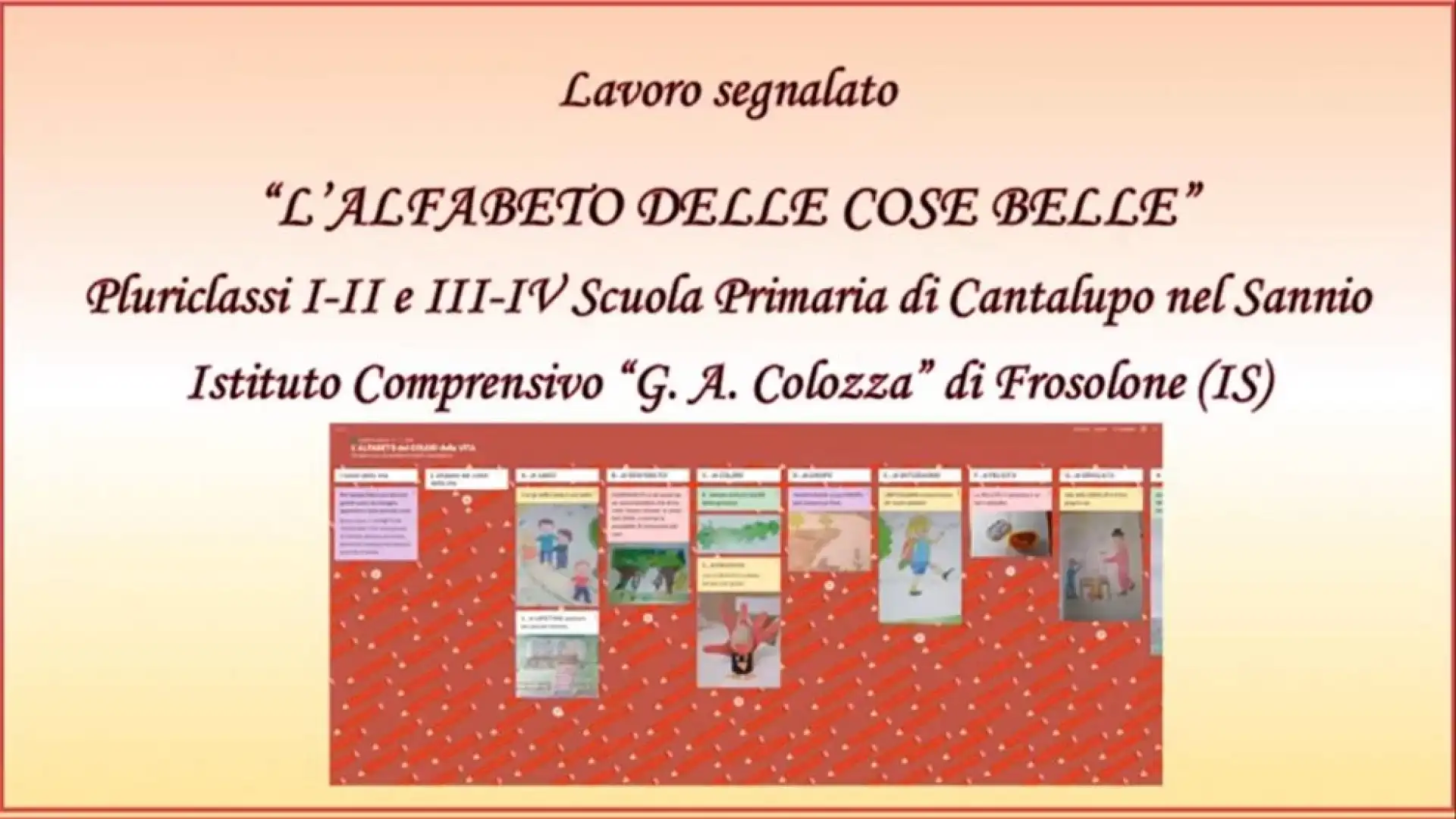 La scuola primaria di Cantalupo nel Sannio ottiene riconoscimento internazionale al concorso “I Colori della Vita”.