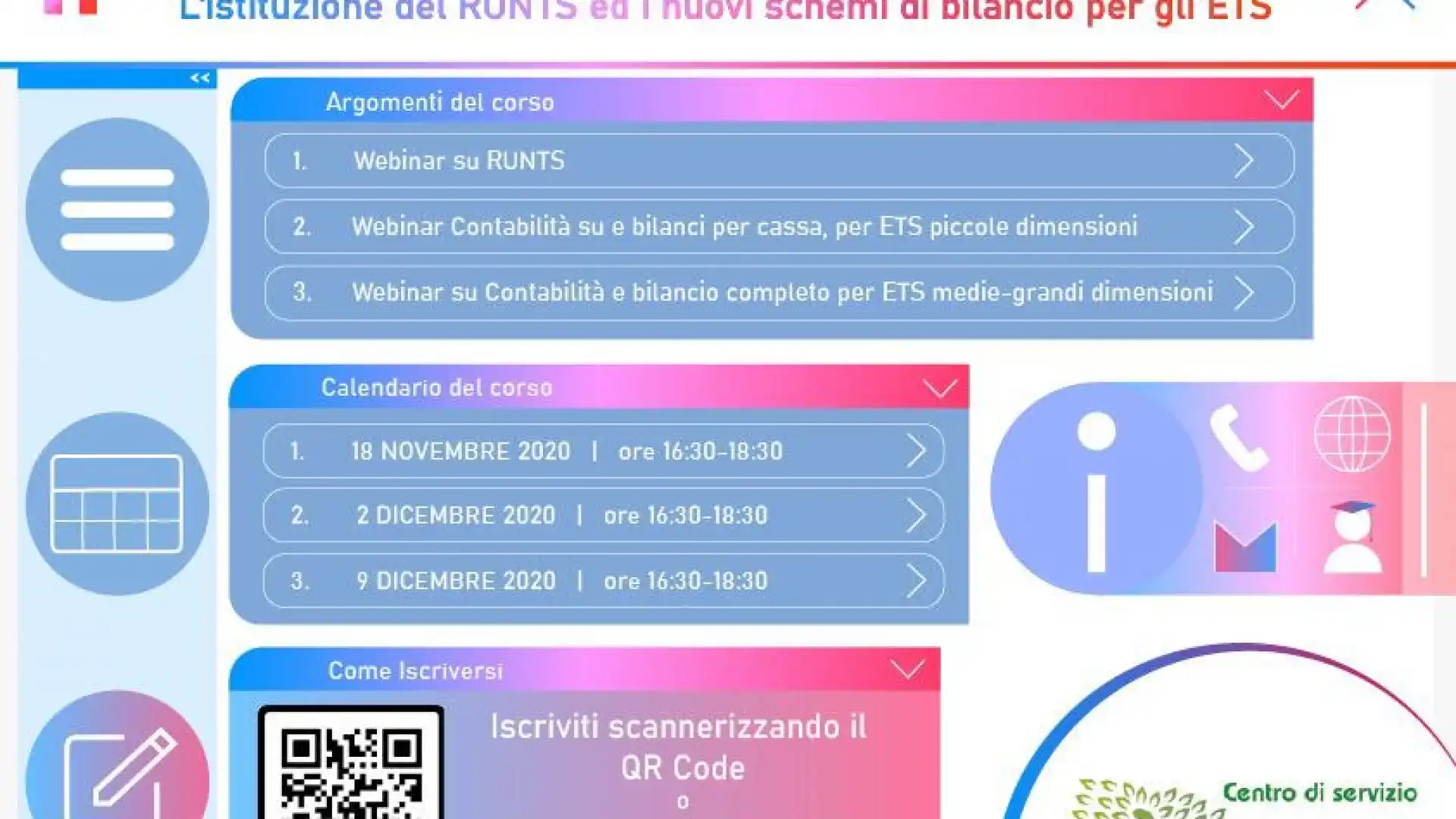 Aggiornamenti fiscali, Runts e schemi di bilancio: ecco i tre webinar del CSV Molise