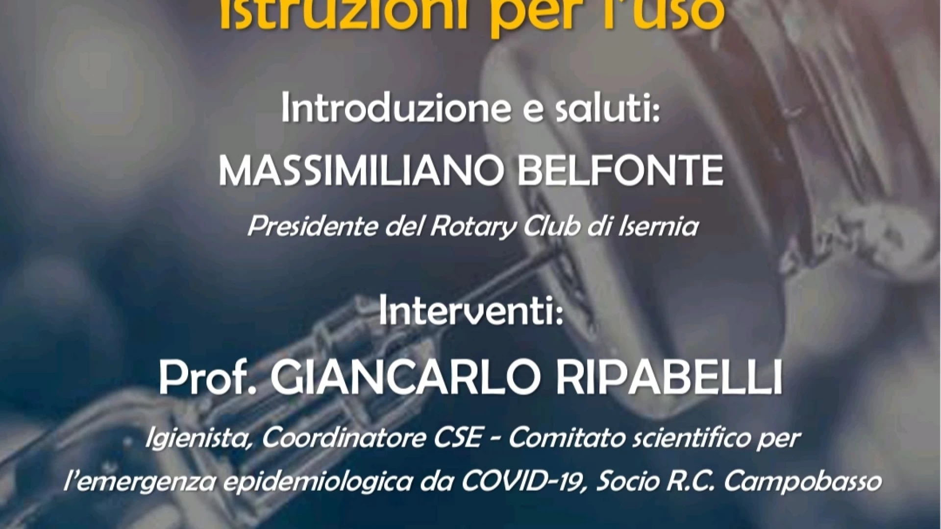 Vaccino anti Covid, istruzioni per l'uso. Questa sera il webinar del Rotary Club di Isernia