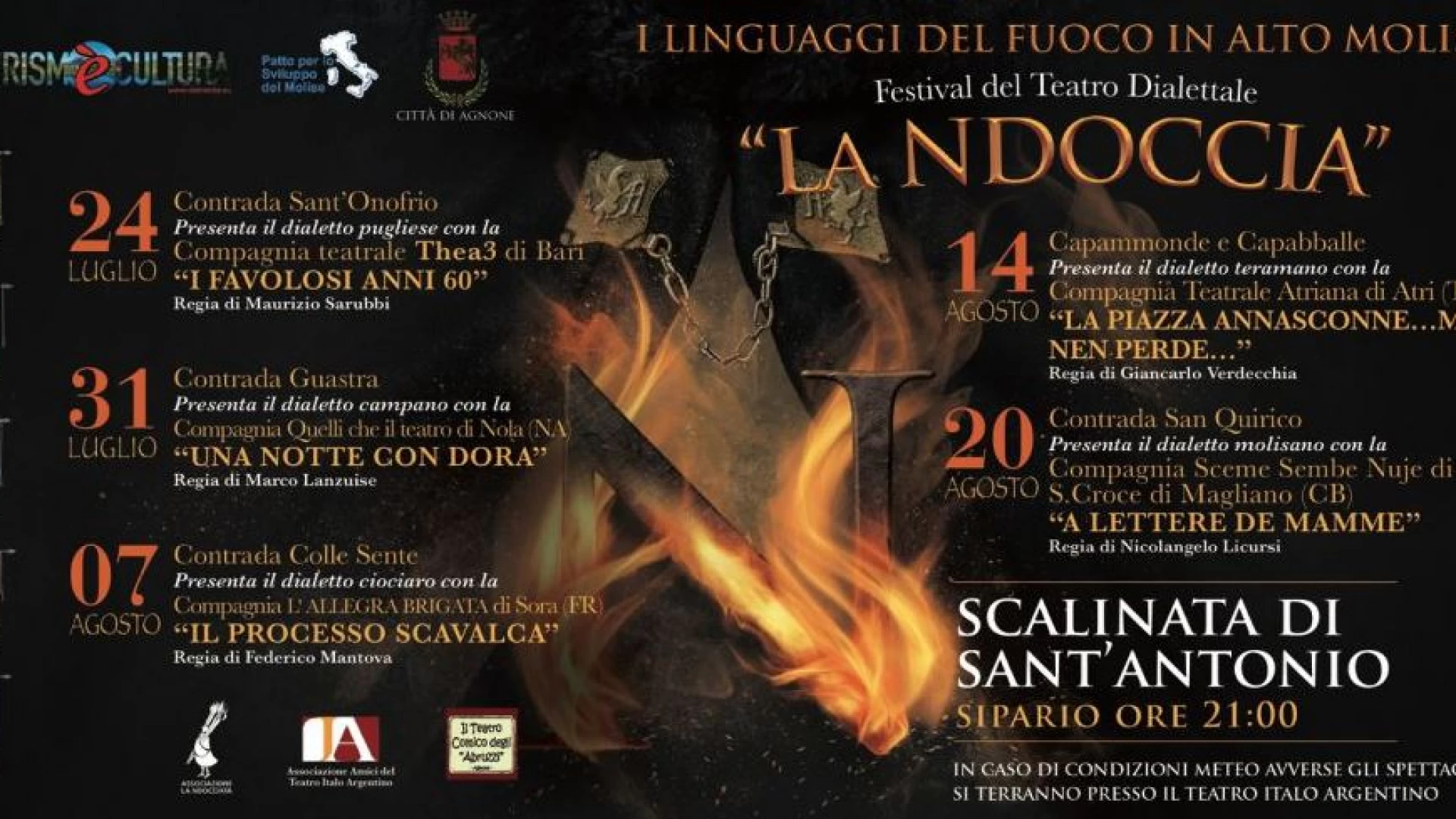 Agnone, torna il Festival del Teatro e ci si prepara per l’inaugurazione della Mostra del Costume Antico della ‘Ndocciata