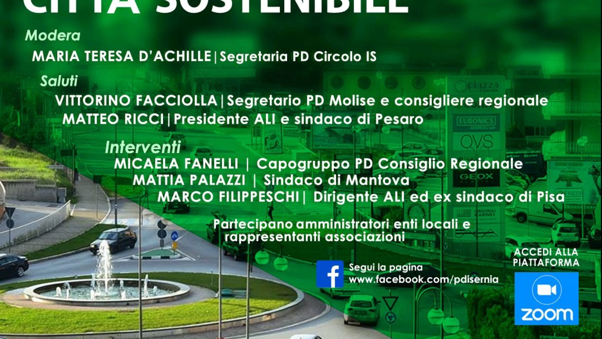 Isernia città sostenibile: la sfida del Pd nella conferenza in diretta streaming