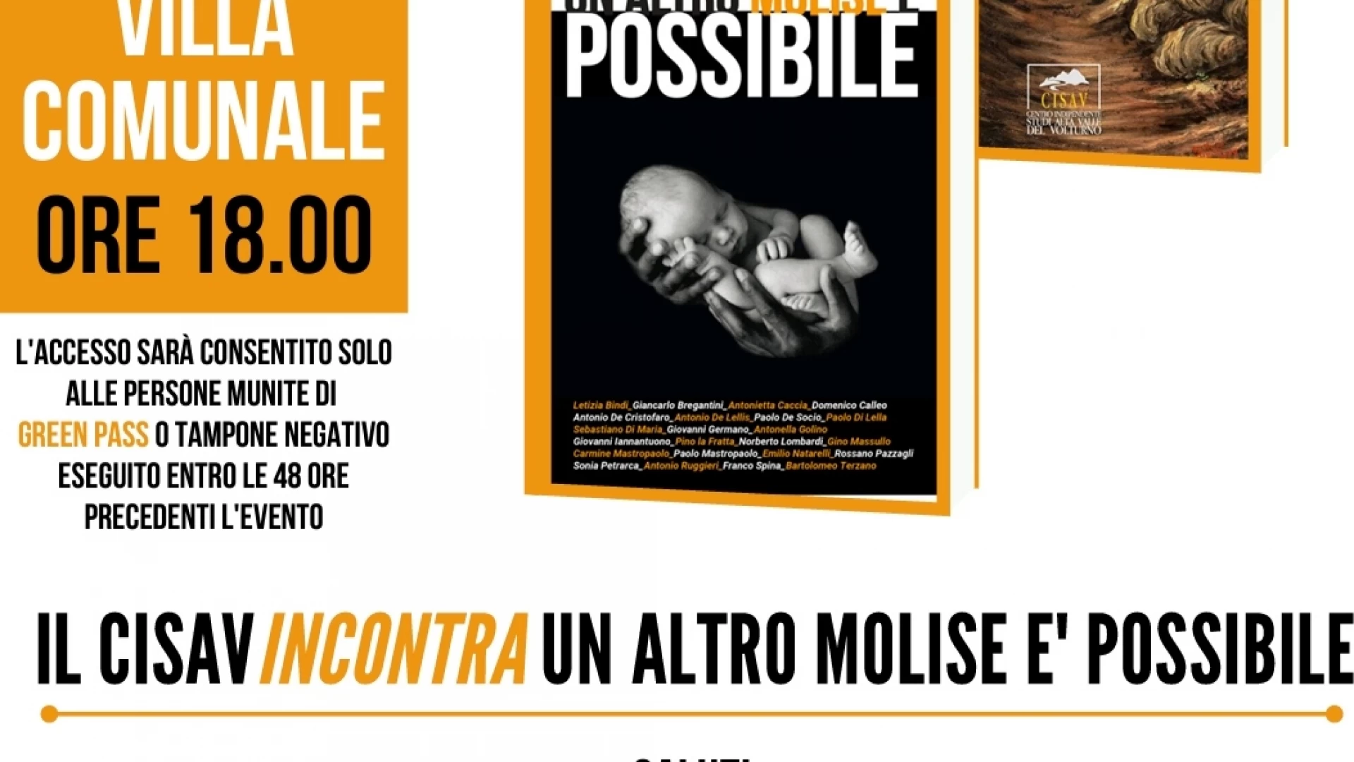 Fornelli: incontro culturale in villa comunale. Protagonista il Cisav ed il libro "Un altro Molise è possibile".