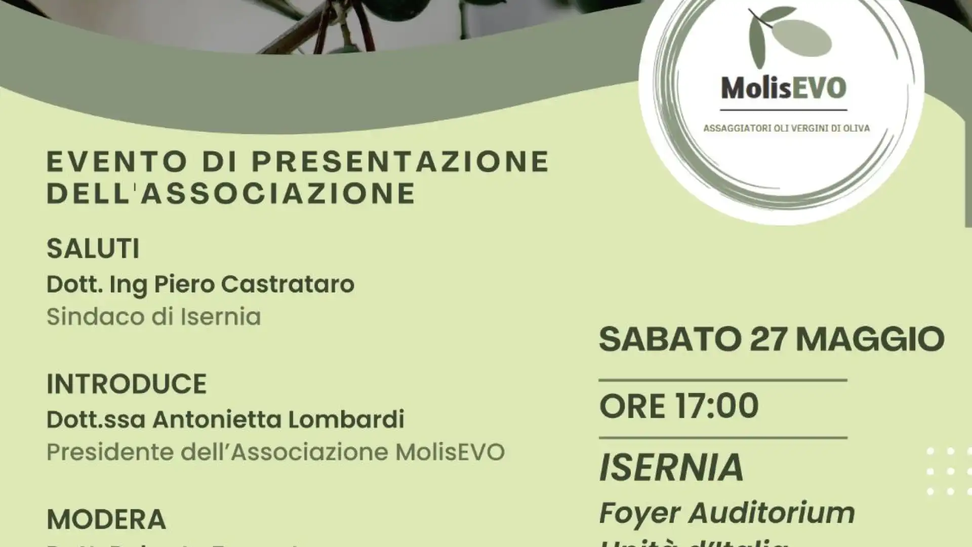 Isernia: “Molisevo”, sabato 27 maggio evento di presentazione dell’associazione.