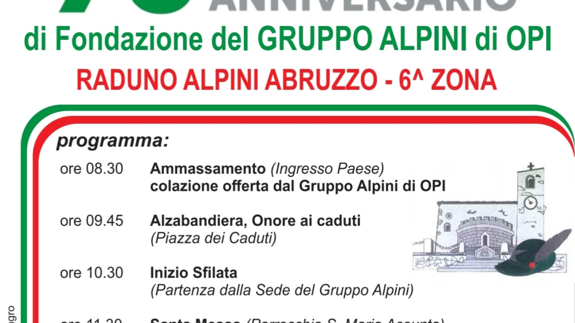 Alpini, domenica 1 ottobre il raduno Abruzzo sesta zona ad Opi. Il programma