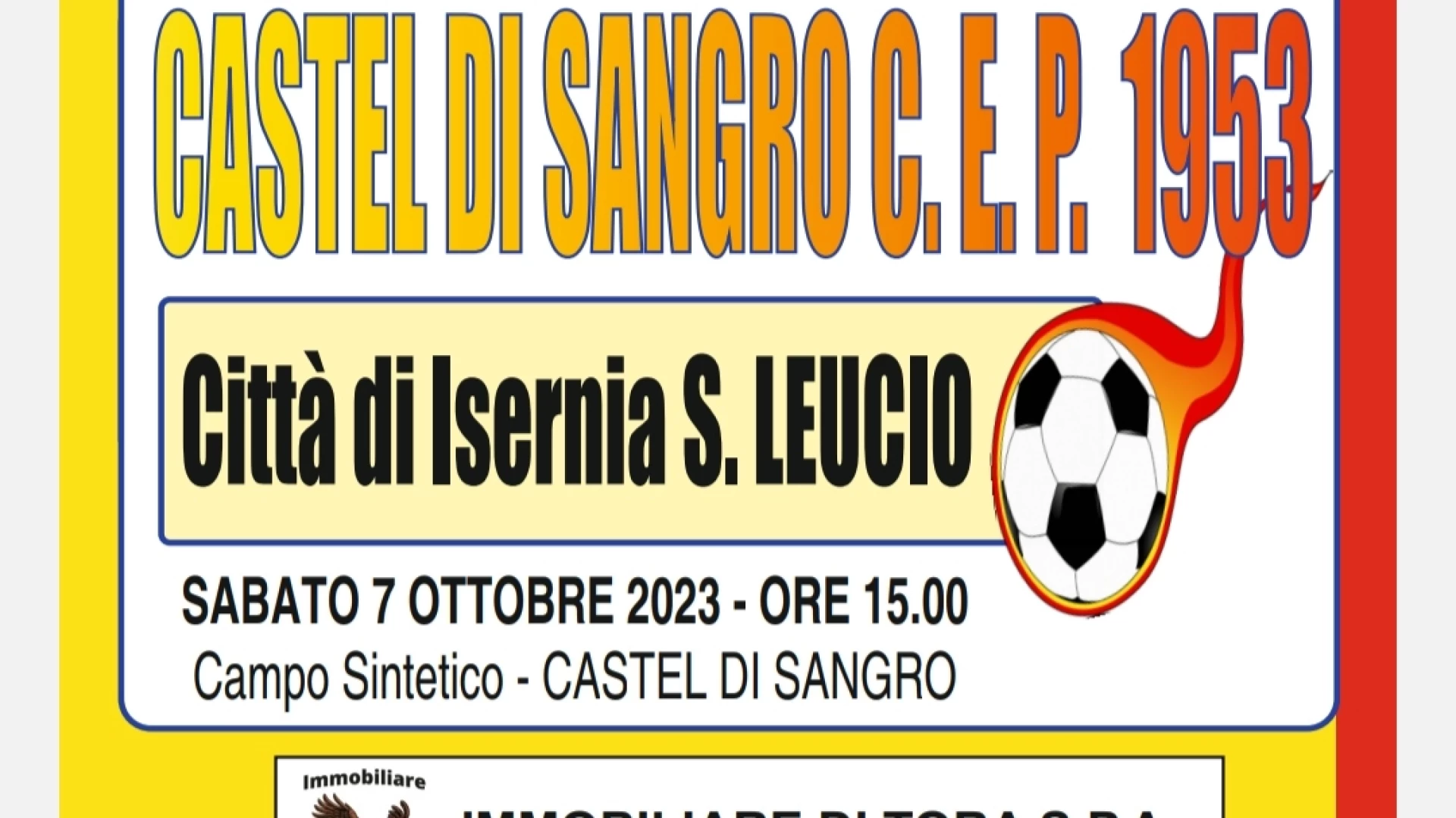 Eccelenza Molise: domani pomeriggio il big match tra Castel Di Sangro e Città di Isernia