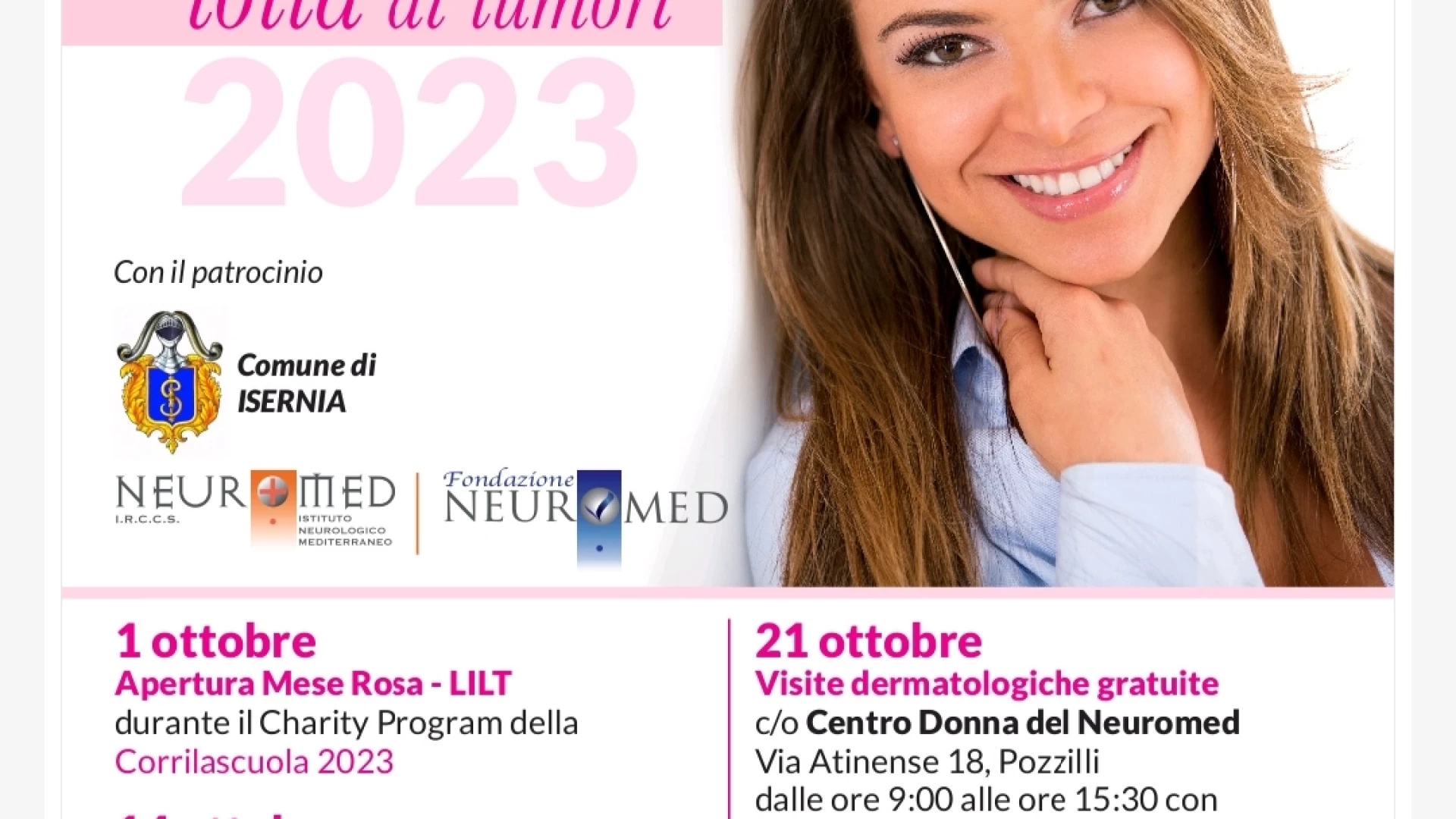 Isernia: "Ottobre Rosa", sabato visite senologiche gratuite presso l'auditorium Unità d'Italia