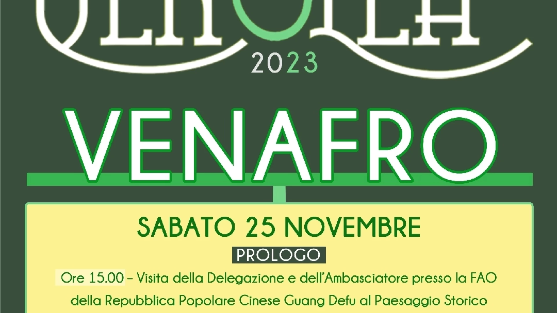 Venolea: al via a Venafro l'evento 2023 con il convegno al Castello Pandone sabato 16 dicembre.