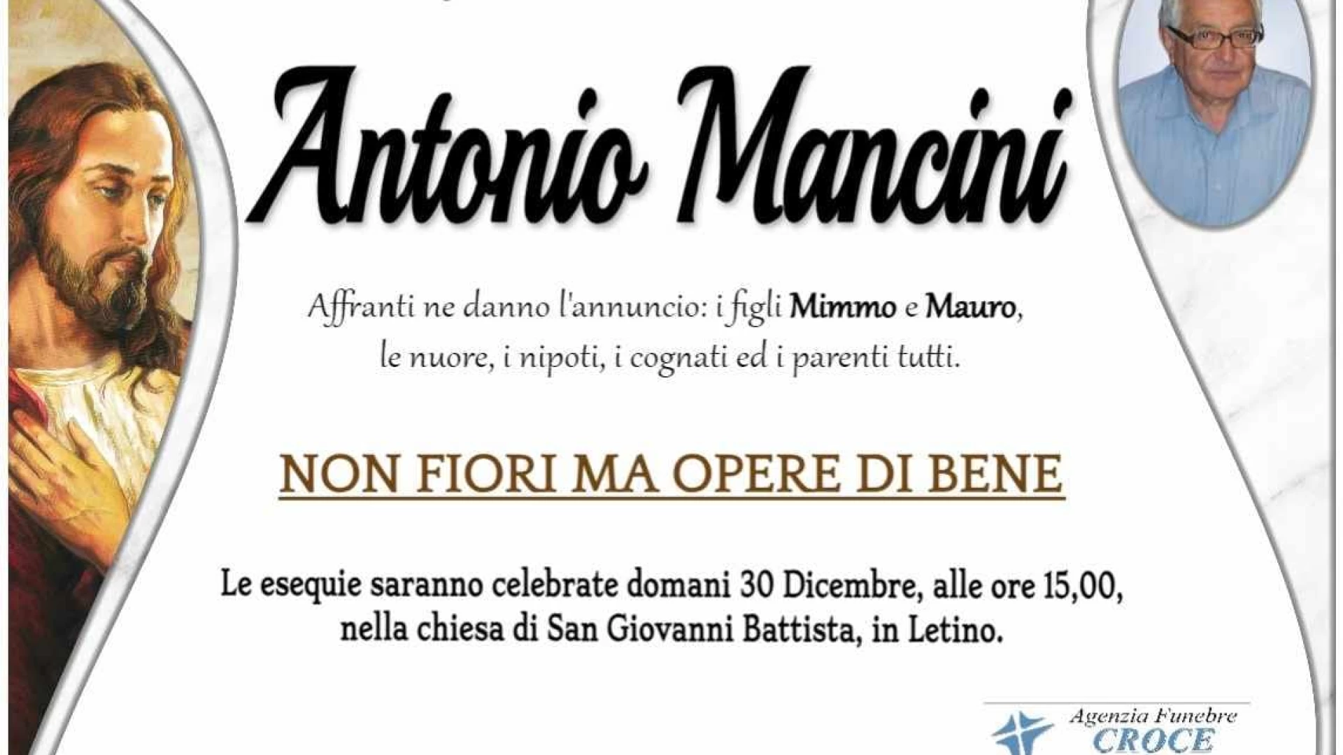 Letino: ad 81 anni ci lascia Antonio Mancini.