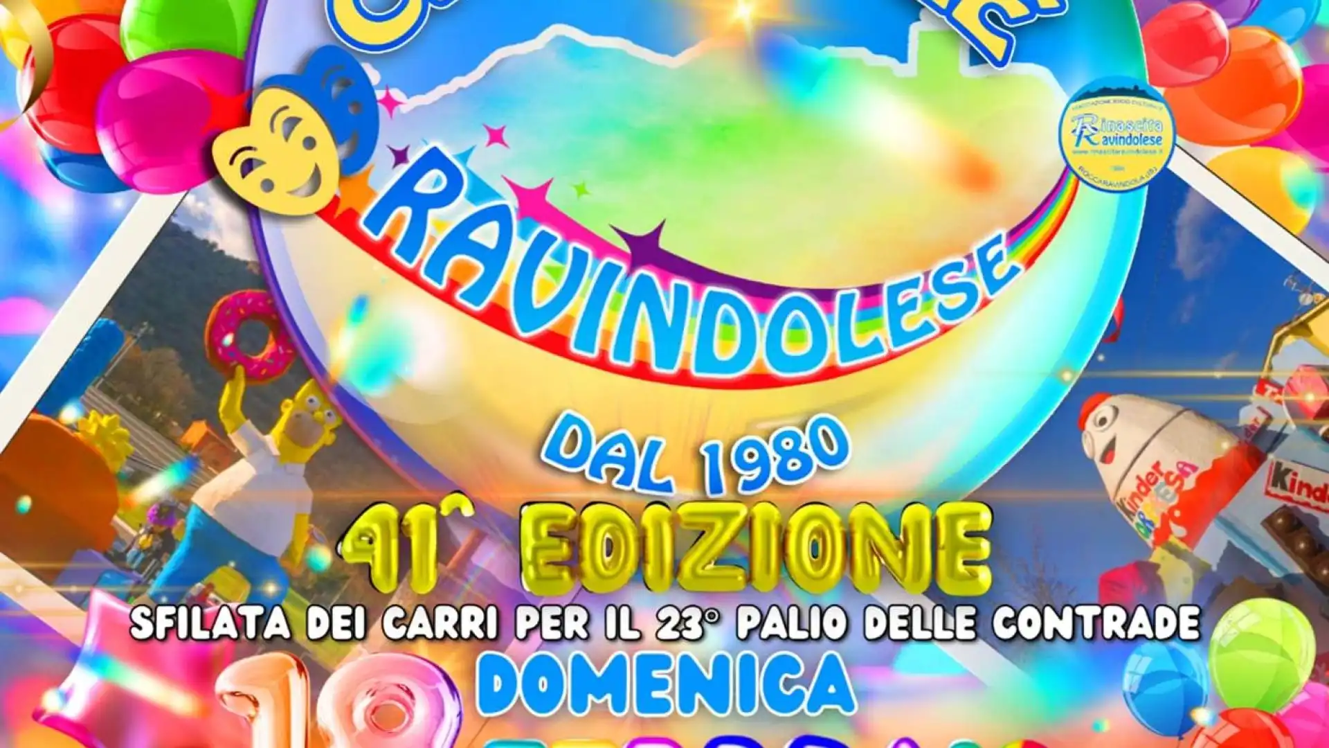 Domenica 18 febbraio appuntamento con l'edizione 2024 del Carnevale Ravindolese. Il programma dell'evento