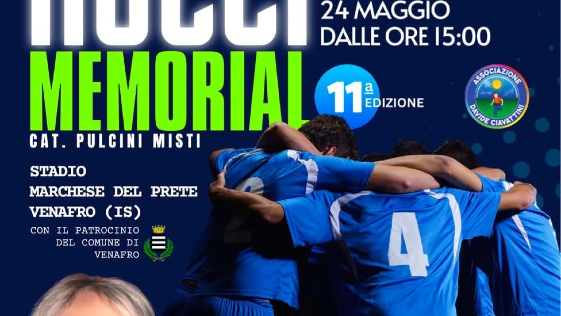 Venafro: sabato 24 maggio torna il Memorial "Maria Nucci". Appuntamento allo stadio Marchese Del Prete.