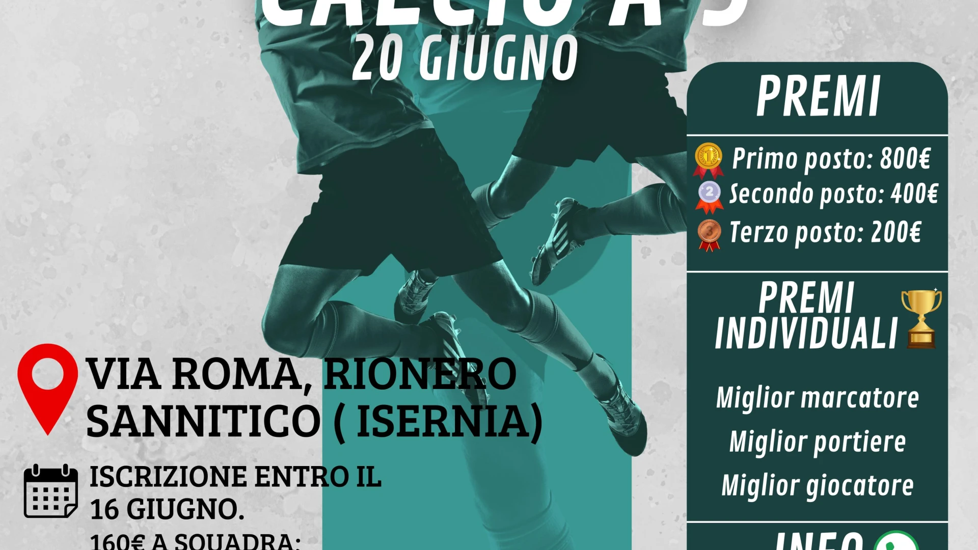 Rionero Sannitico: il 20 giugno l'inaugurazione del nuovo campo da calcio a 5 in sintetico. Al via anche un torneo con iscrizioni aperte.