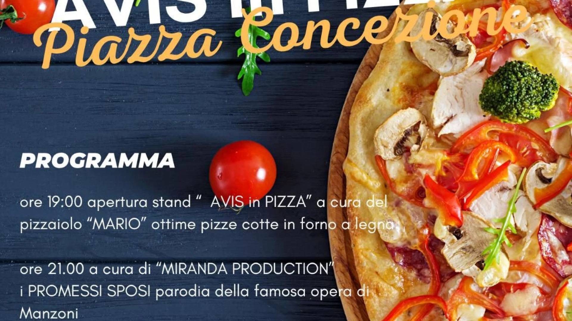 Avis Carpinone "Domenico Tamasi" - Il 19 luglio l'evento "Avis in Pizza"
