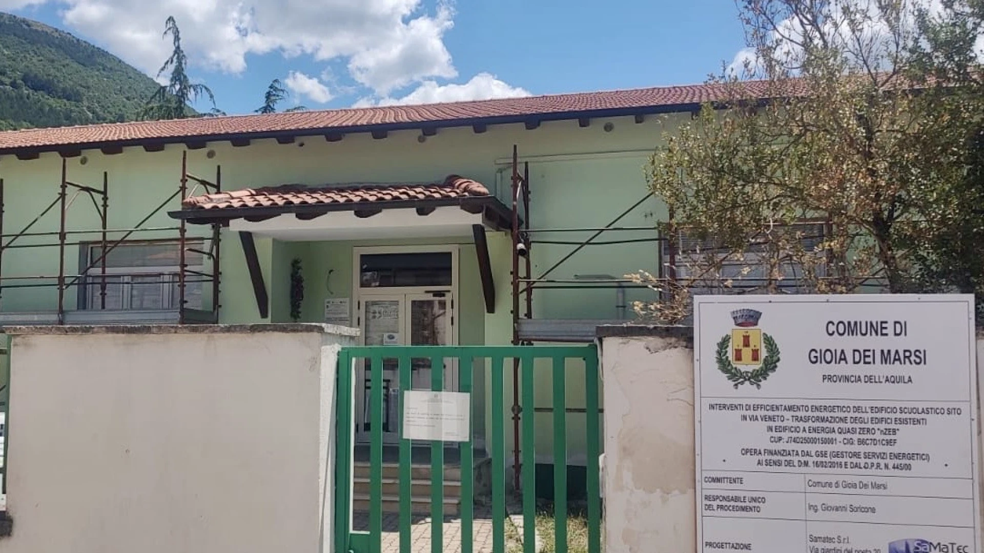 Gioia dei Marsi, 650mila euro per le scuole piu’ green e sicure. La nota del sindaco Gianluca Alfonsi.