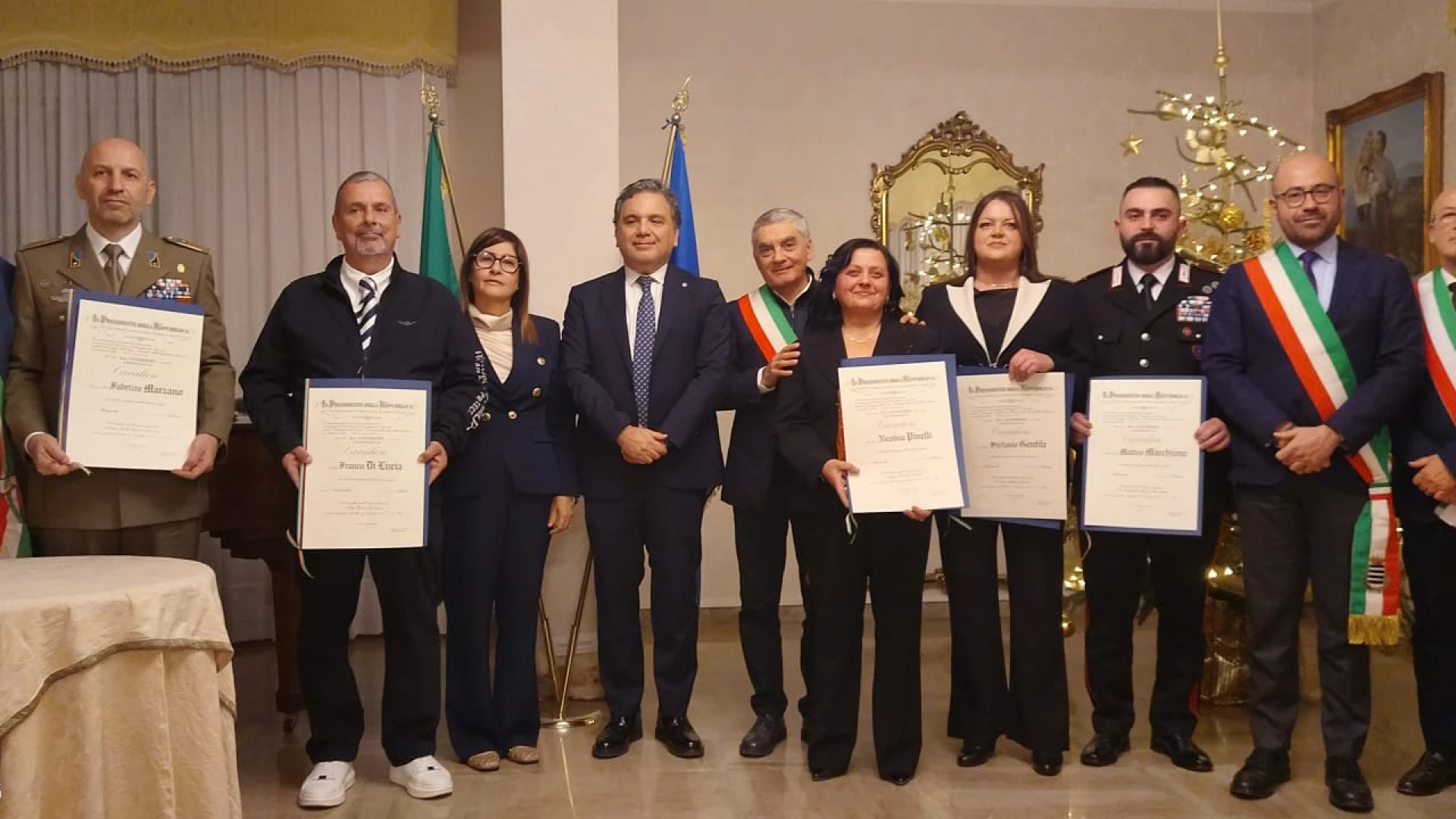 Isernia: in Prefettura nella serata di ieri la cerimonia di consegna delle onorificenze “al Merito della Repubblica Italiana”.