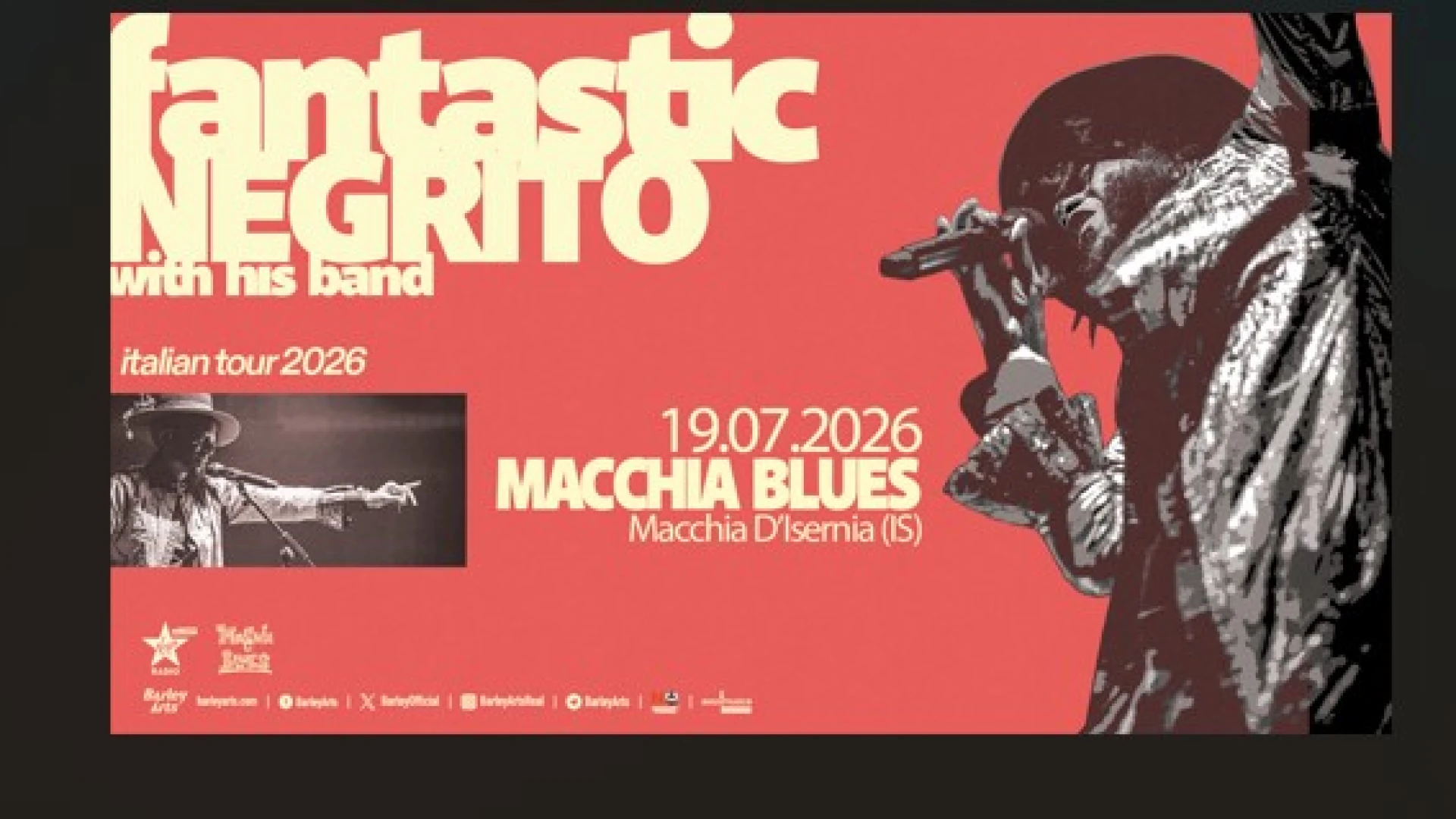 Il Macchia Blues compie 30 anni. Per il mega evento il festival regala l’eccellenza di Negrito nell’unico show gratuito in ITALIA.