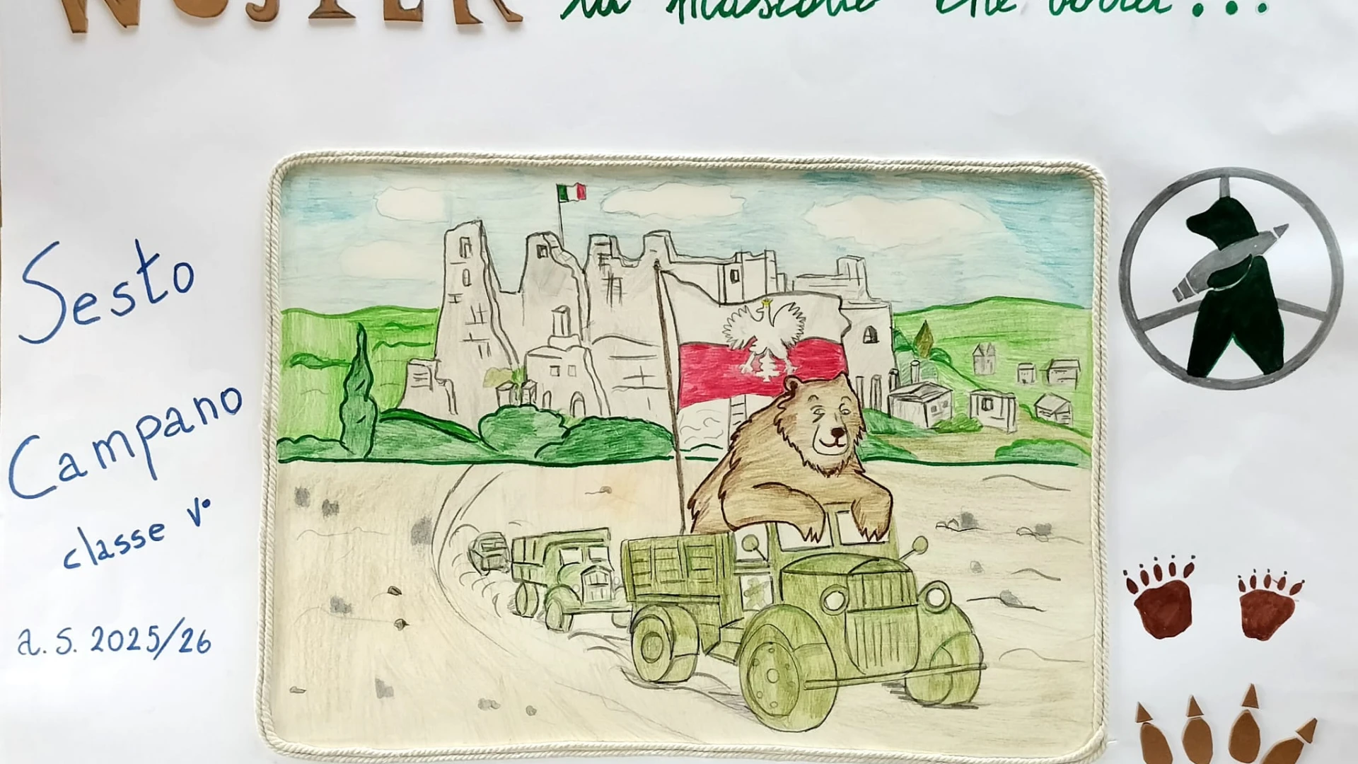 Gli studenti di Sesto Campano vincono il concorso dedicato a Wojtek, l’orso soldato dell’Esercito polacco