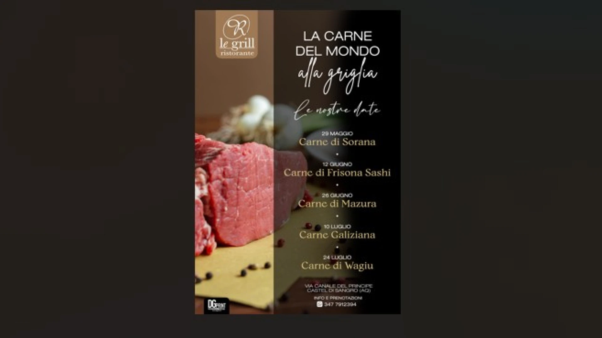 Castel Di Sangro: La Carne del Mondo alla griglia. Al via le serate a tema proposte dal ristorante di Roberto Marchei.