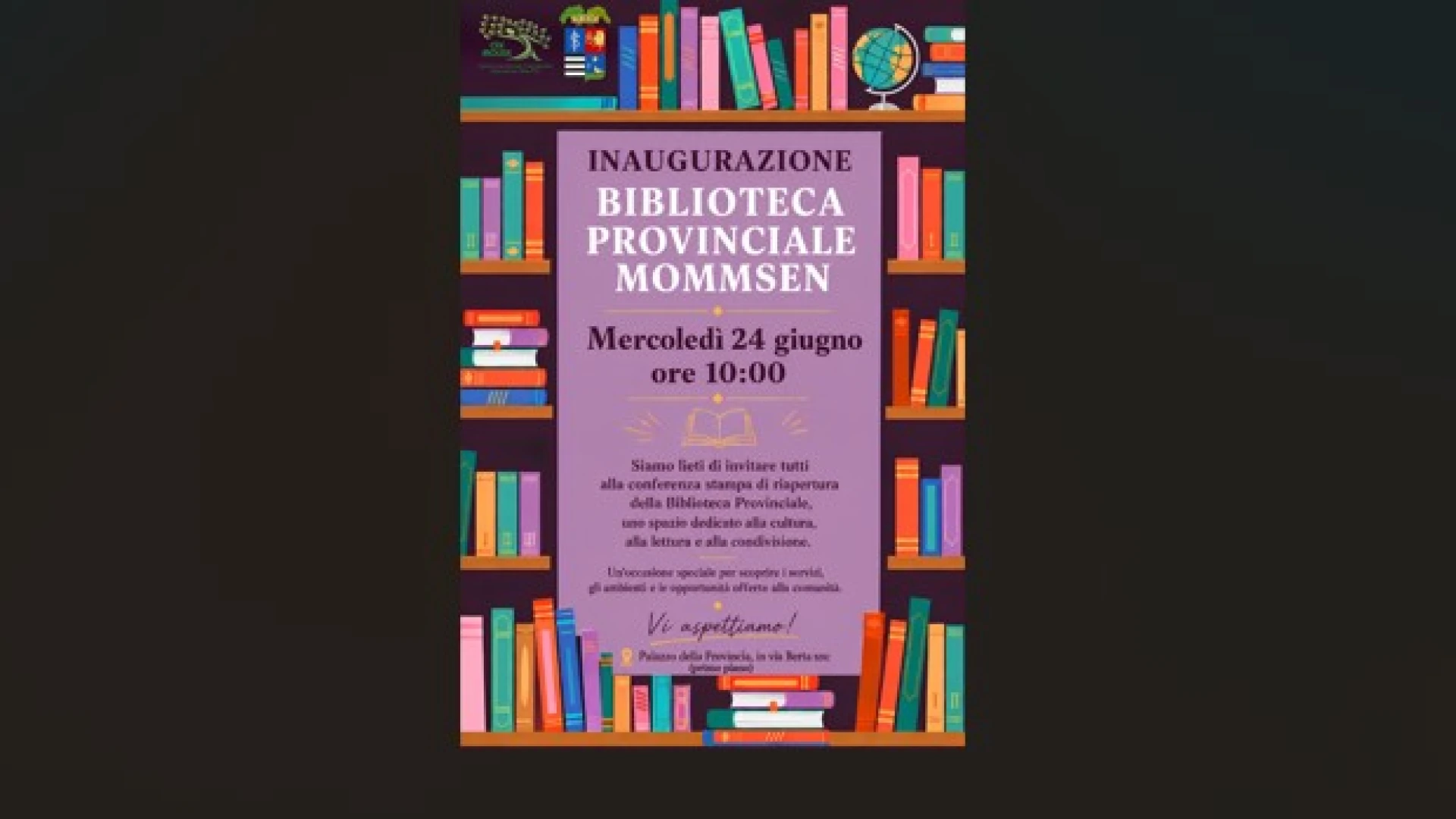 La Biblioteca Provinciale "Mommsen" riapre le sue porte alla comunità
