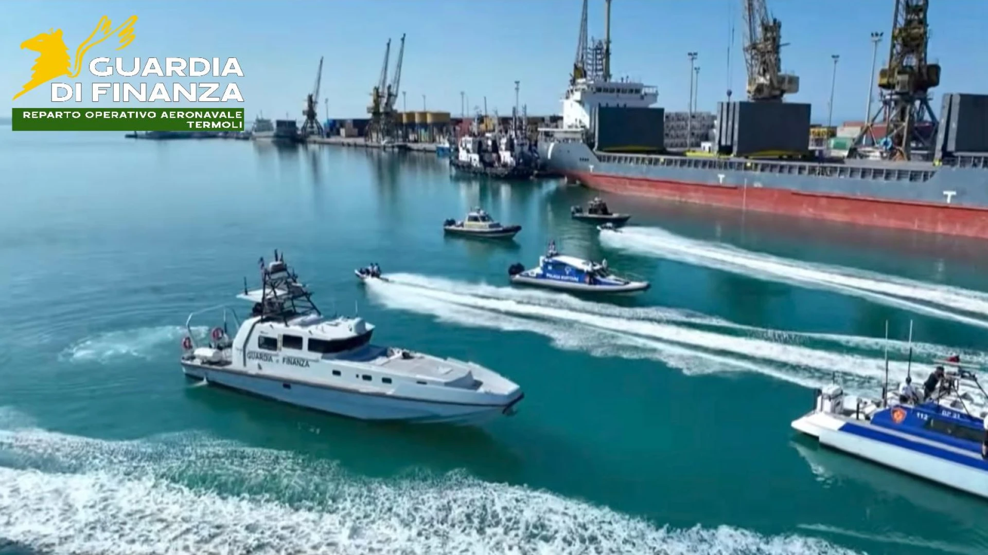 Guardia di Finanza Roan Termoli: la vedetta multiruolo V.7001 rientra in porto dopo la joint operation in Albania.