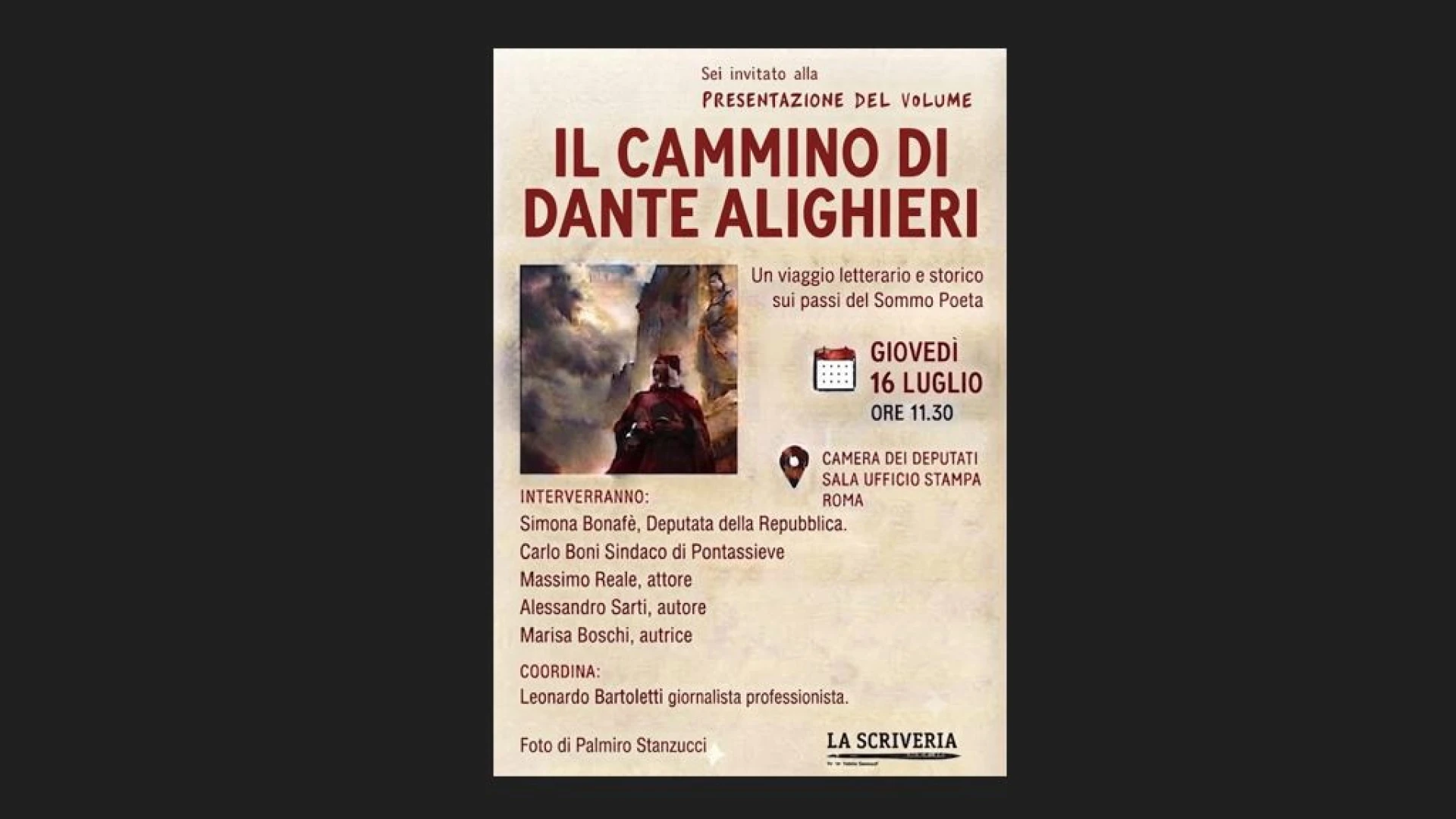 Sui passi del Poeta: alla Camera la presentazione della seconda edizione de "Il cammino di Dante Alighieri"