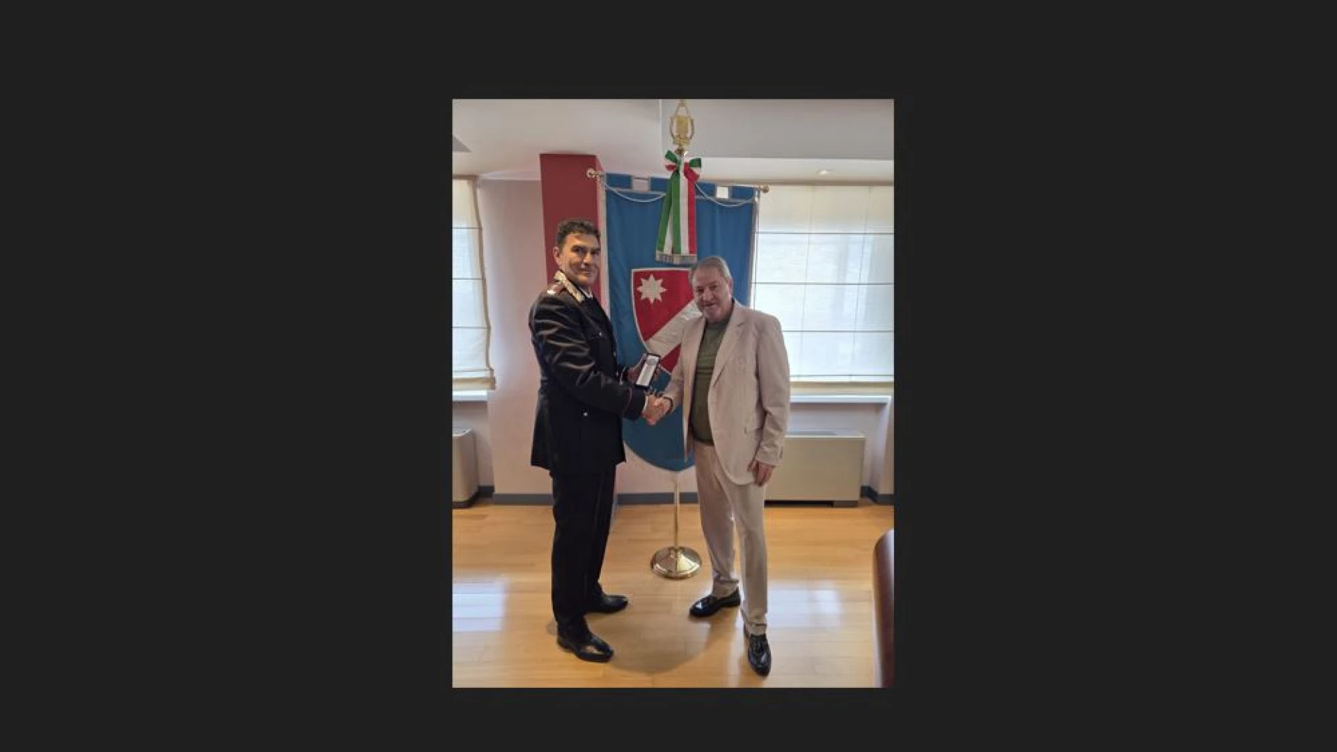 Il Presidente della Regione Molise Francesco Roberti riceve, in visita istituzionale, il Comandante dei Carabinieri Forestali Abruzzo e Molise