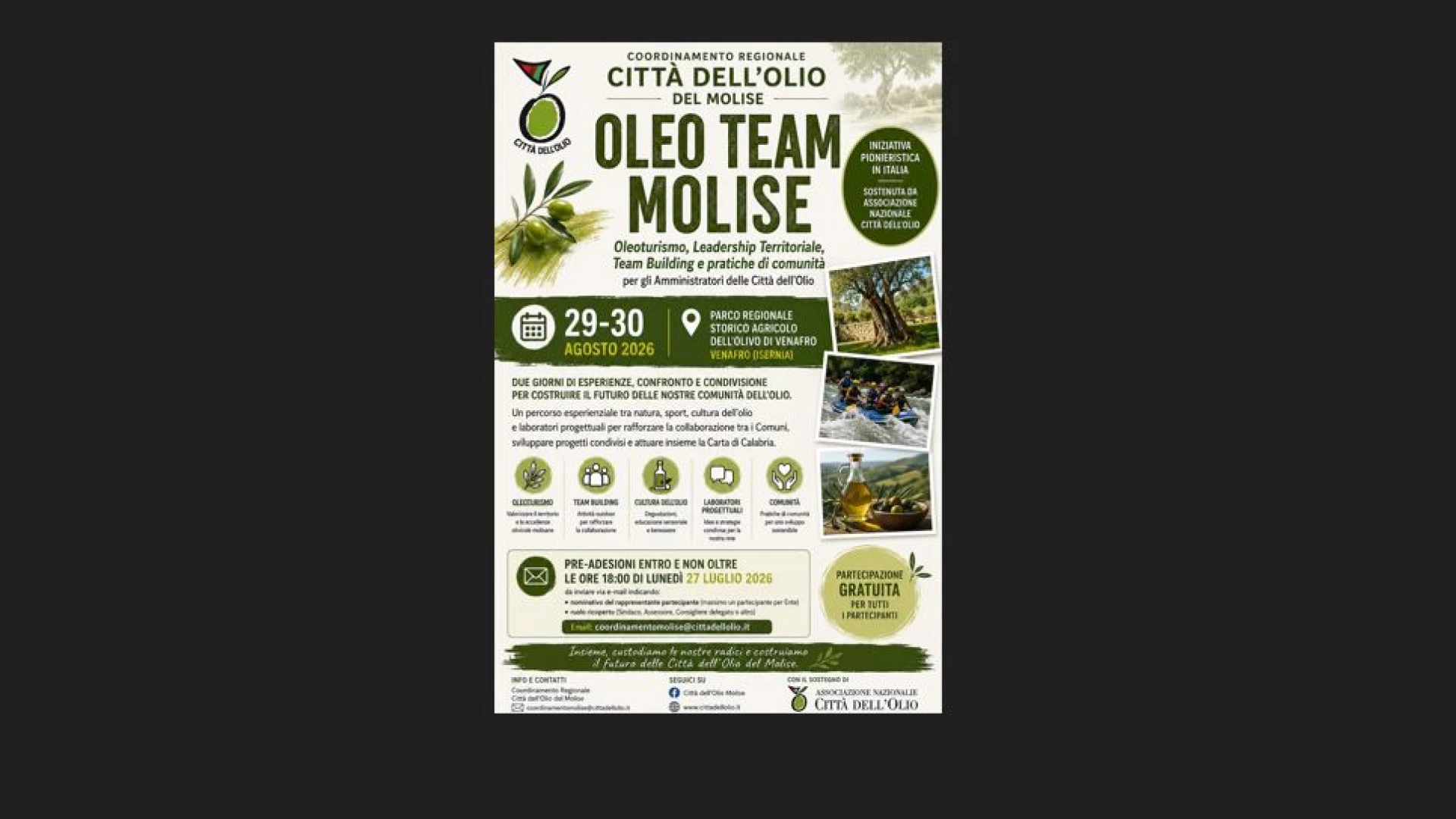 Oleo Team Molise: due giornate di formazione, condivisione e progettazione per rafforzare la rete delle Città dell’Olio