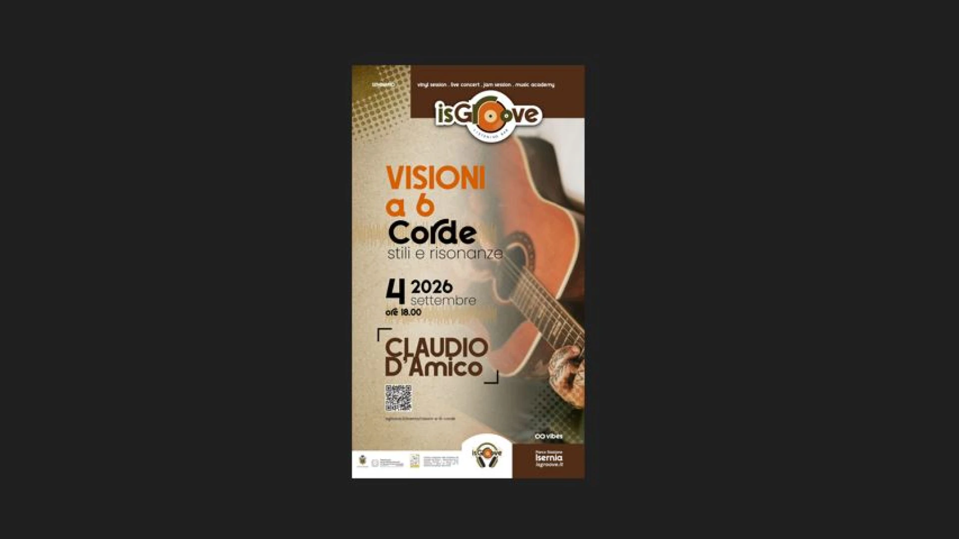 "Visioni a 6 Corde": Claudio D'Amico protagonista del secondo appuntamento con i laboratori musicali di Isgroove