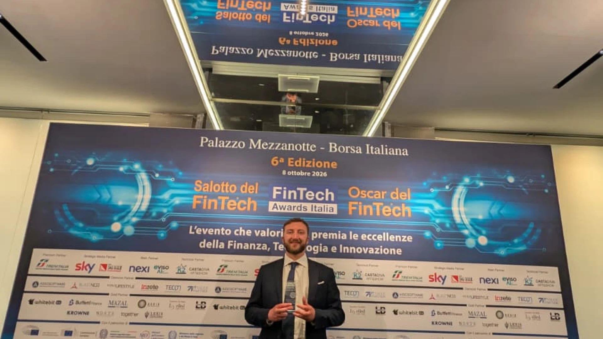 Il molisano Gian Marco Iulietto sul palco di Borsa Italiana per l’Oscar del FinTech