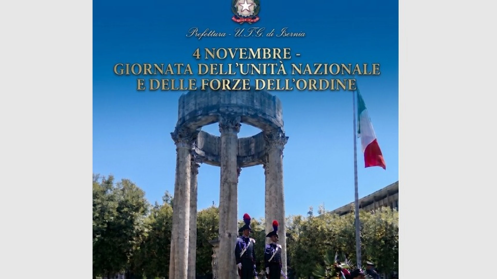 4 Novembre 2026: ad Isernia le celebrazioni per l’unità Nazionale in Piazza Tullio Tedeschi.